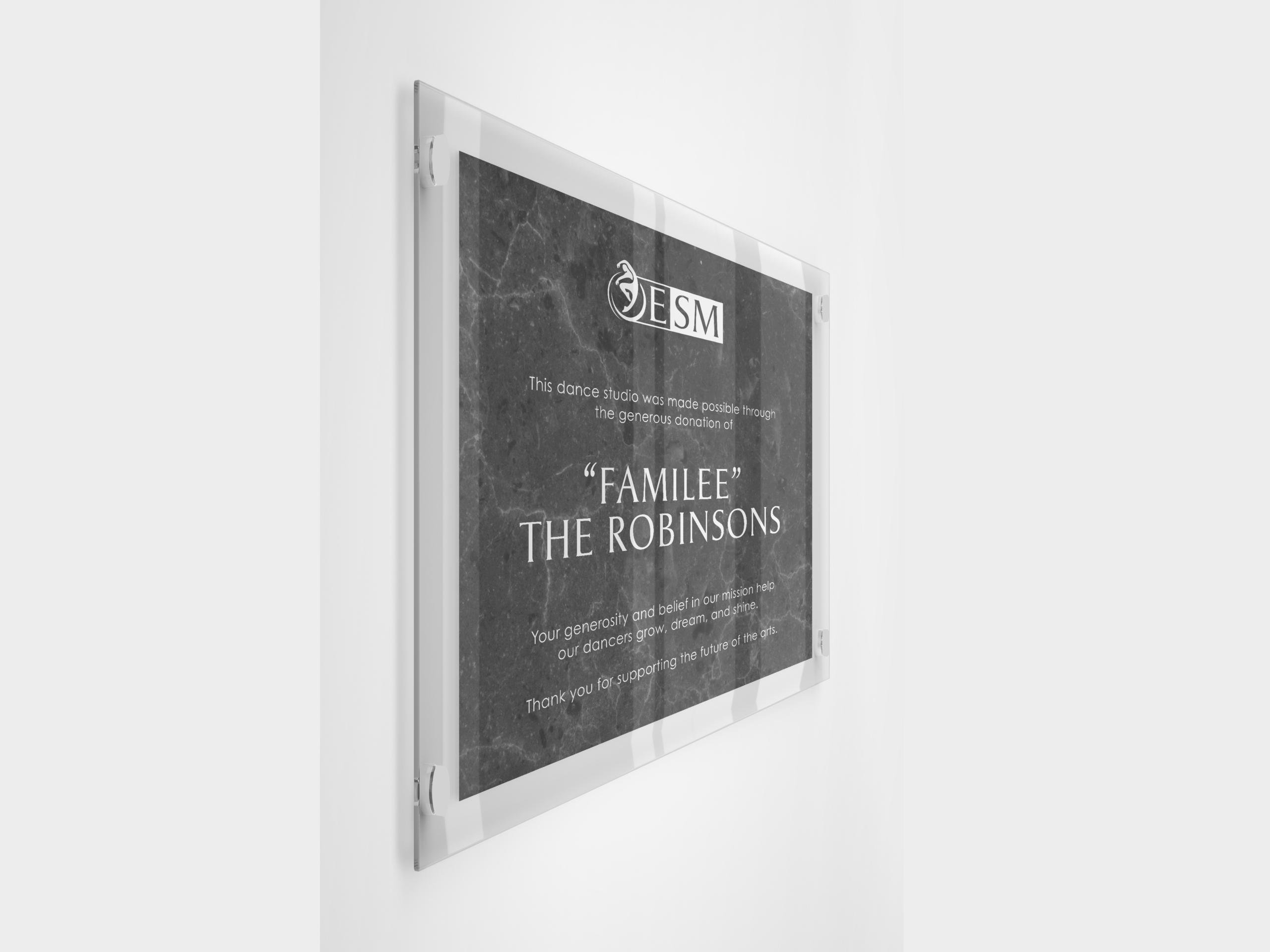 Empower School of Movement donor recognition plaque presentation