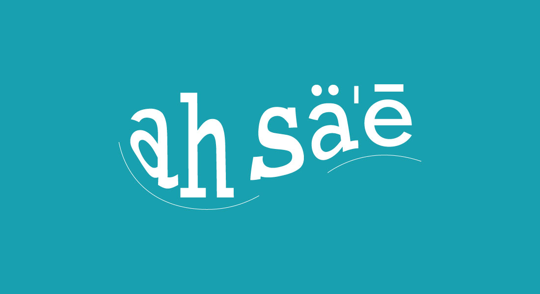White Ah Sae logo on a rich teal background