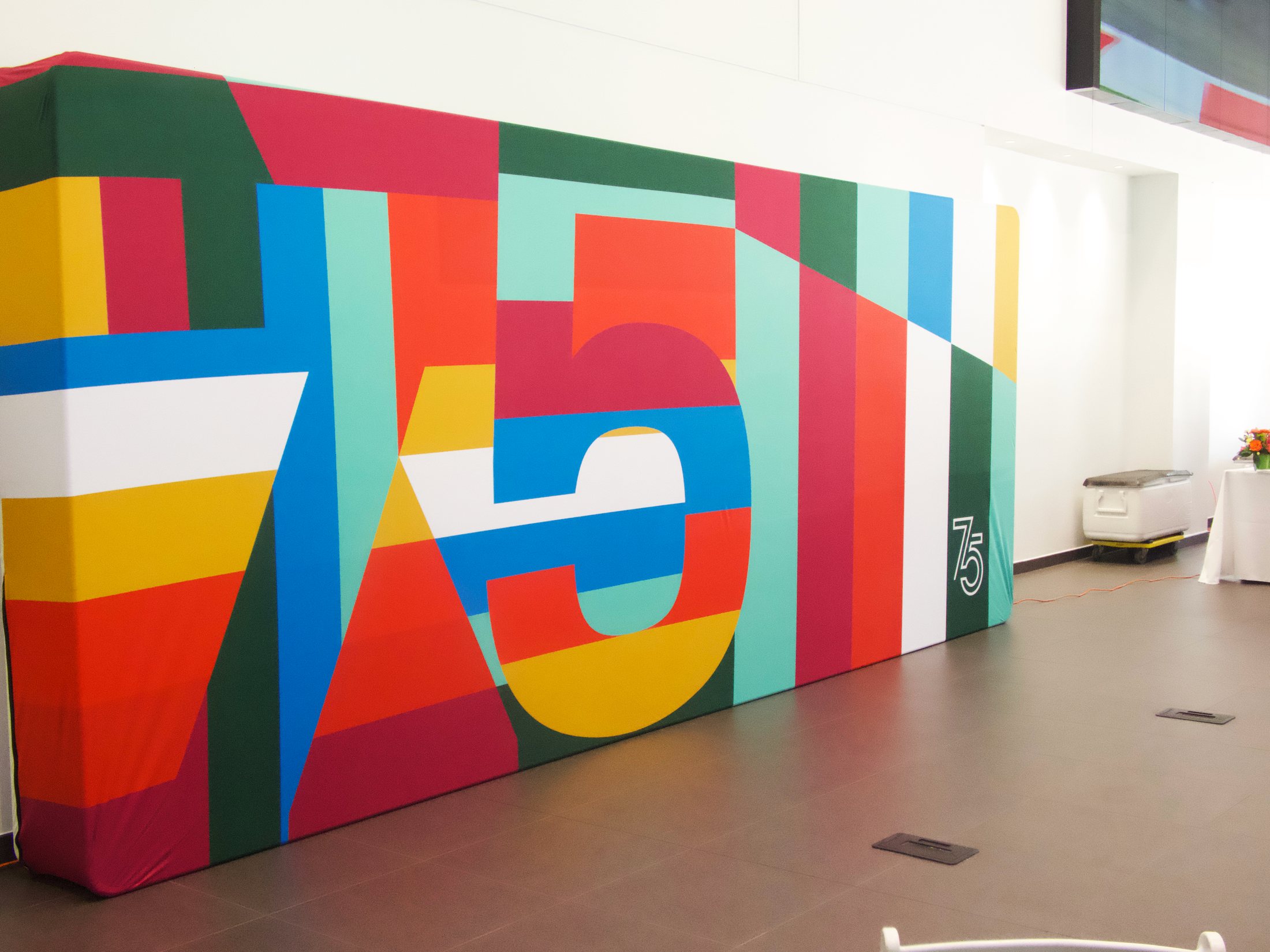 Porsche 75th oversized color wall installation