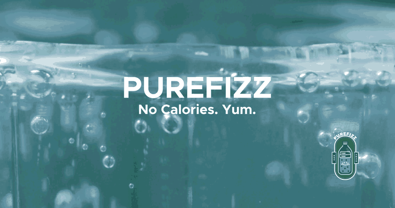 Animated Pure Fizz beverage campaign with bright color and lifestyle imagery