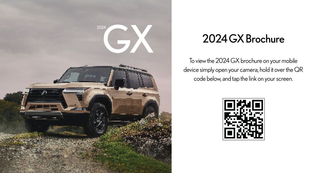 Lexus GX mobile brochure with QR code